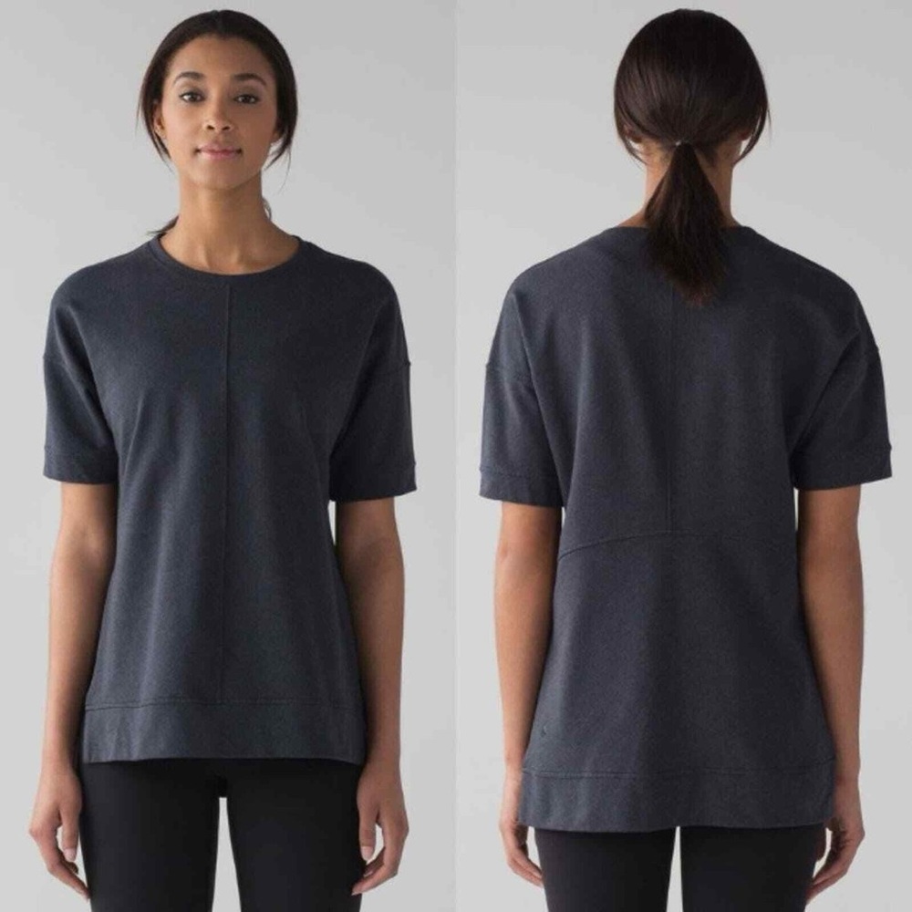 Lululemon Cut Above Tee In Heathered Naval Blue
